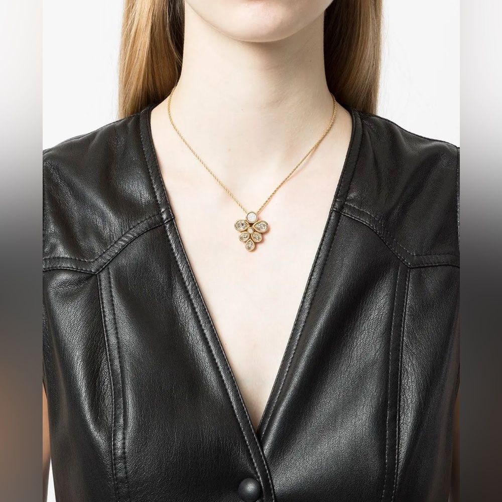 DIOR Floral Necklace vintage Authentic Gold and Silver - Picture 7 of 7